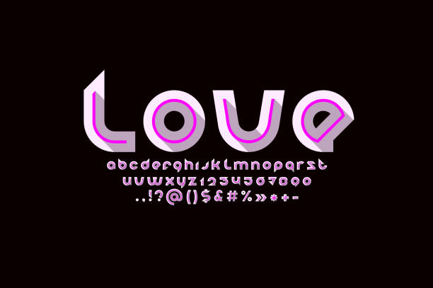 istock Trendy pink font, rounded modern alphabet, letters and numbers, vector illustration 10EPS 1301542067