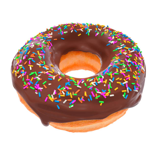 istock Glazed donut with sprinkles on a white background front view 1301542619