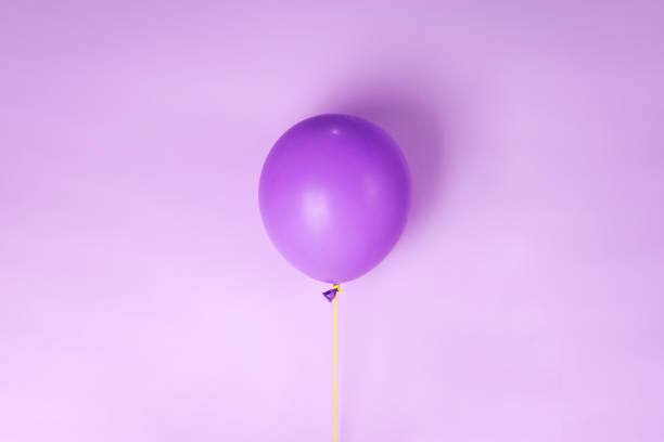 carnival party balloons blue purple. happy birthday decoration. helium balloon bunch glossy translucent. holiday, celebration greeting card design element. 3d illustration