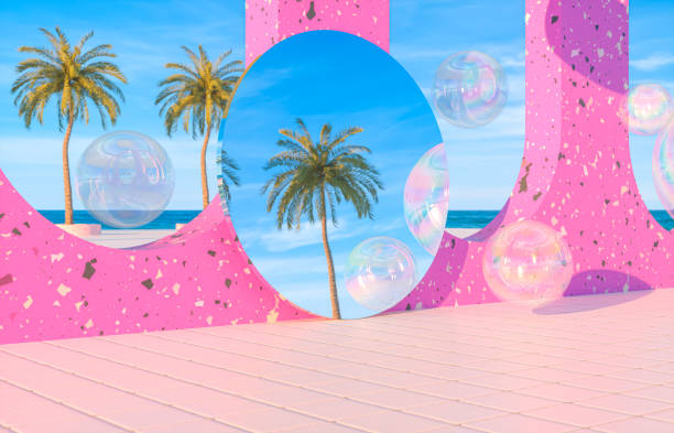 istock Abstract summer beach scene with swimming pool background. 1301546673