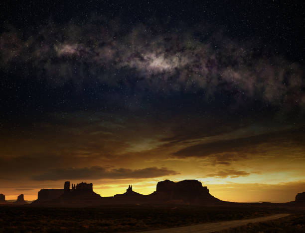 istock Monument valley and milky way landscape 1301550269