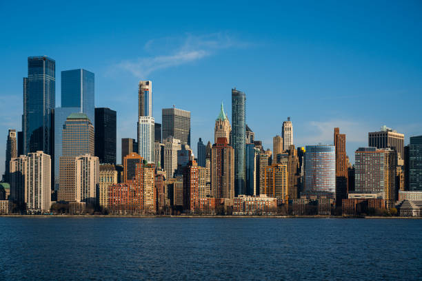 View of crowded skyscrapers in Lower Manhattan.
