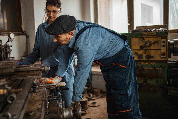 istock Coworkers at mechanic workshop 1301560655