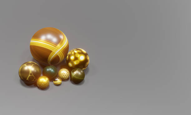 istock Multi patterned balls of various colors for the celebration Multicolored glass beads Abstract geometric new year ball beads glit 1301561803