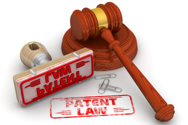 istock Patent law. The stamp and an imprint 1301566545