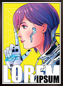 istock Cyberpunk sci-fi Poster 1301570970
