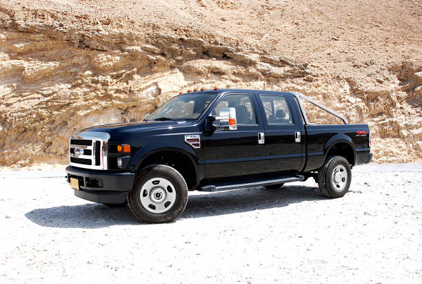 Ford F-350 Super Duty in Negev Desert Ford F-350 Super Duty in Negev Desert, August 5, 2016. ford truck black stock pictures, royalty-free photos & images