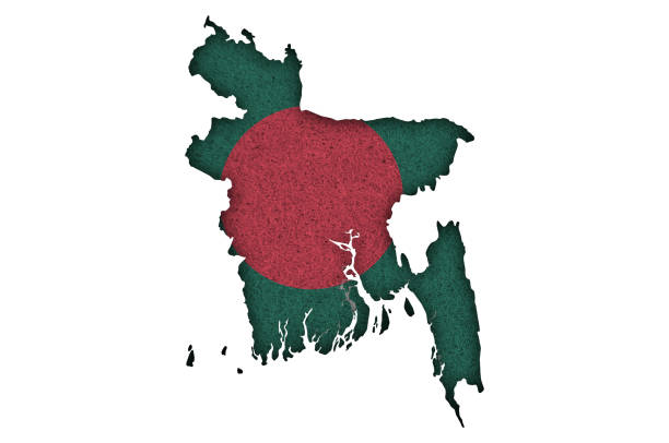 istock Map and flag of Bangladesh on felt 1301576482