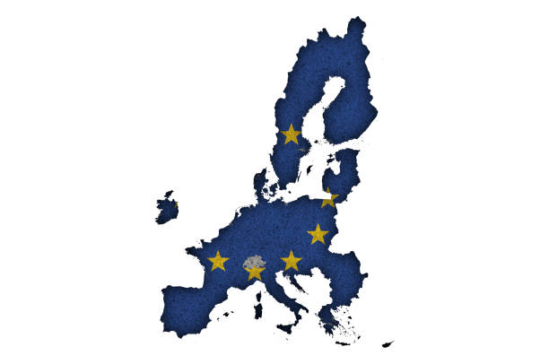istock Map and flag of European Union on felt 1301576833