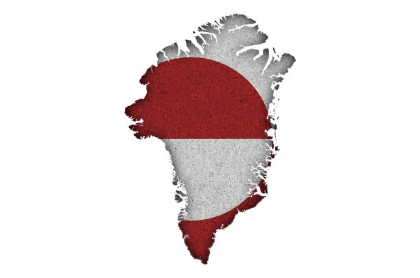 istock Map and flag of Greenland on felt 1301576909