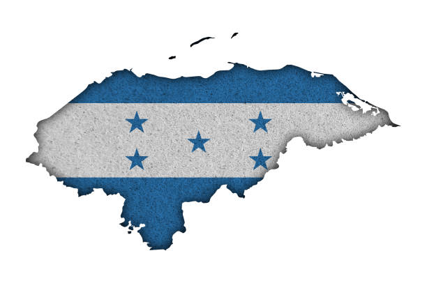 istock Map and flag of Honduras on felt 1301576976