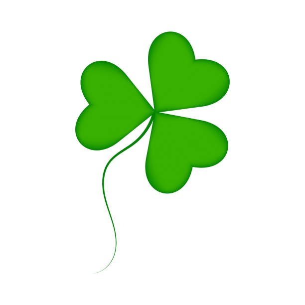 istock Green juicy shamrock with a gradient, symbol, sign for St. Patrick's Day. 1301578999