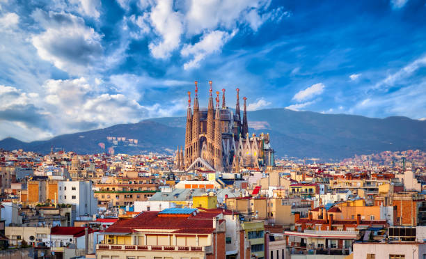 Spanish Cities the sacred Barcelona family Church of La Sagrada Familia from Antoni Gaudi. Barcelona. Spain architecture built structure building exterior church stock pictures, royalty-free photos & images