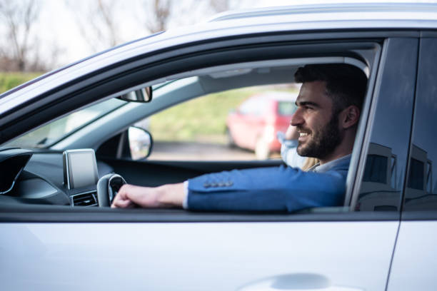 istock Businessman on road trip 1301580254