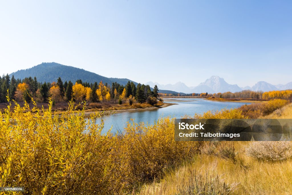 Grand Teton National Park Grand Teton National Park in Wyoming American Culture Stock Photo