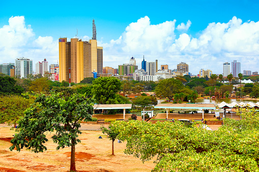 Skyline cityscape of Nairobi, The capital of Kenya, Africa