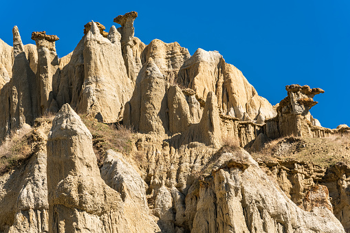 Fairy chimneys of geological area canyon in Kuladokya, Manisa.
