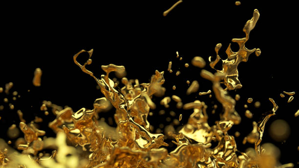 Gold splash Abstract Gold splash with depth of field on back background. melting metal stock pictures, royalty-free photos & images