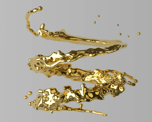 Gold swirl splash stock photo