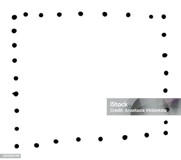 Rectangle Dots Design Vector Isolated Element A Rectangular Frame Of Black Dots On A White ...