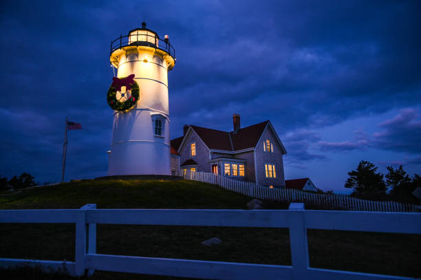 istock Sunrise at a lighthouse on the North Atlantic coast 1301595926