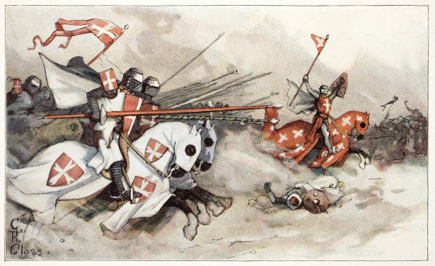 십자군의 공격, 요한네이터 - the crusades stock illustrations