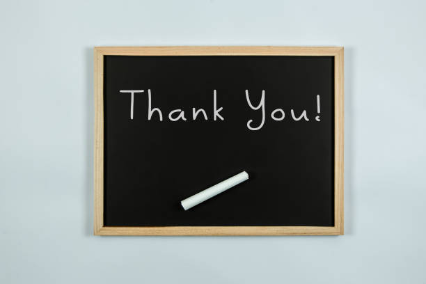 istock Thank you words on a blackboard 1301598250