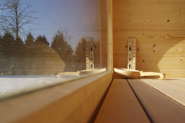 istock Cozy and beautiful sauna interior and exterior 1301599889