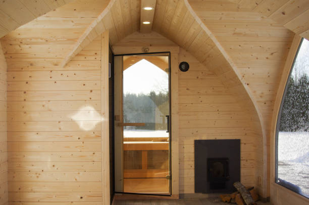 istock Cozy and beautiful sauna interior and exterior 1301601621