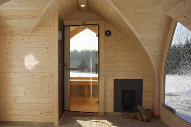 istock Cozy and beautiful sauna interior and exterior 1301601670