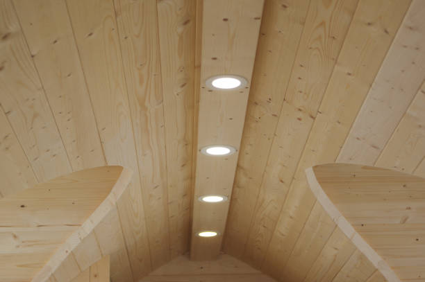 istock Cozy and beautiful sauna interior and exterior 1301601681