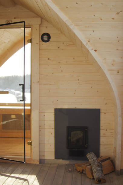 istock Cozy and beautiful sauna interior and exterior 1301602279