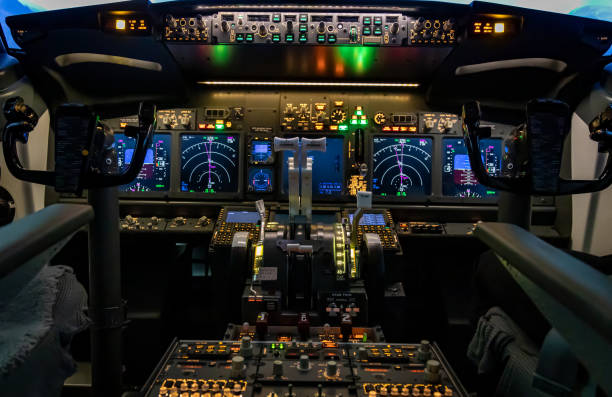 istock Cockpit of a modern jet airliner 1301602674