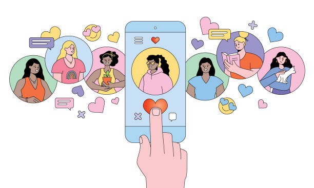 ilustrações de stock, clip art, desenhos animados e ícones de dating app - internet dating