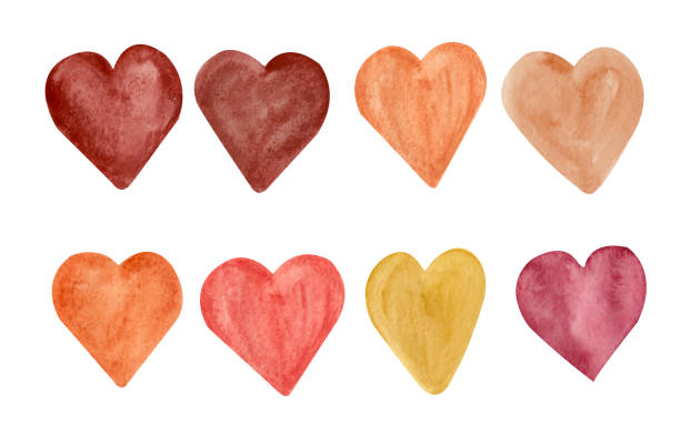 istock Watercolor Hearts Isolated on White Background. Heart clipart. 1301607788