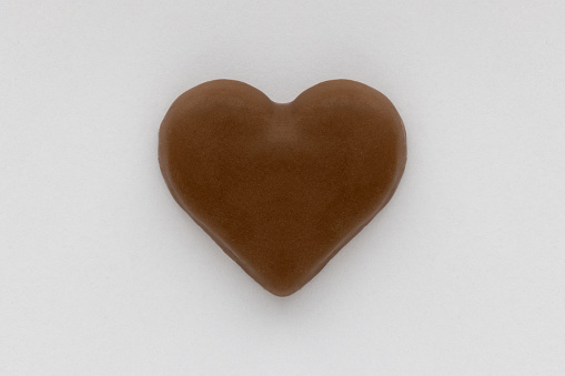 Chocolate Heart on White Background