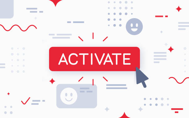 Activate Button Activate button abstract design button. brand activation stock illustrations