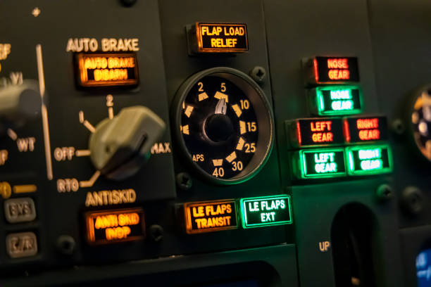 istock Aircraft flap indicator gauge 1301615667