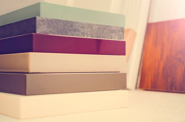 istock Sample of laminated chipboard and MDF for new construction or renovate building or home. 1301616756