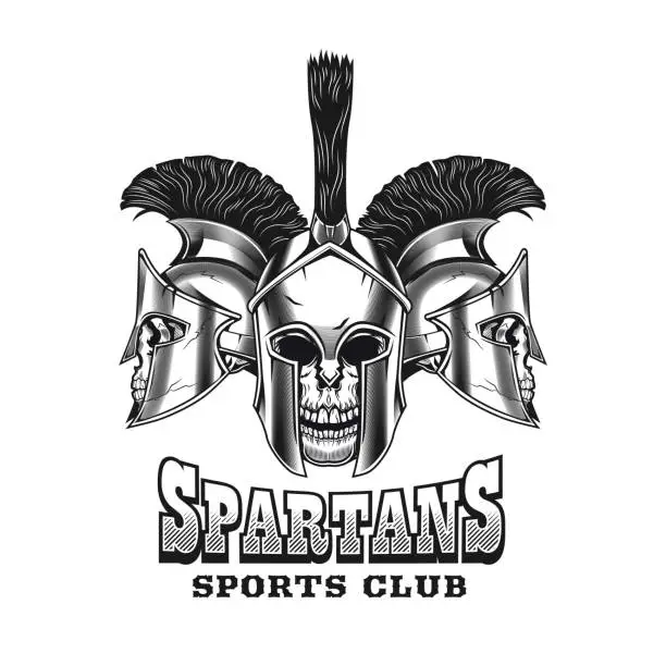 Vector illustration of Spartan skulls emblem design