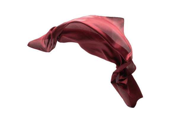istock Flowing red silk scarf isolated on white background. 1301618418
