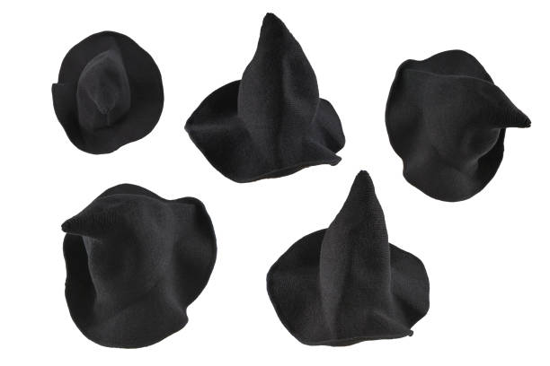 istock Witch wool hat isolated on white background. Halooween cloth. 1301618561