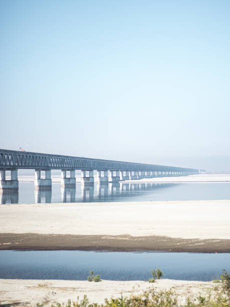 istock Bogibeel bridge - the longest double decker bridge in india. 1301619467