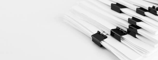 istock Stack of report paper documents for business desk. Business offices concept, soft focus. 1301622947