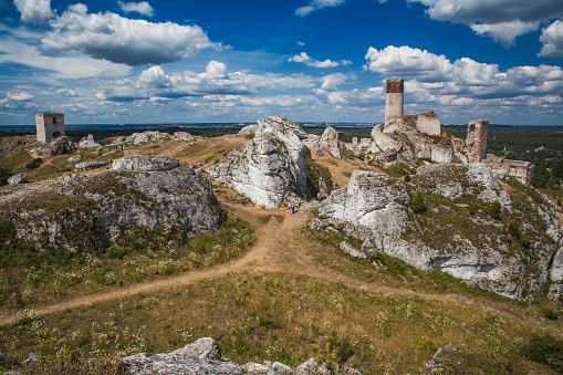 Ruins of the medieval Olsztyn castle in Poland