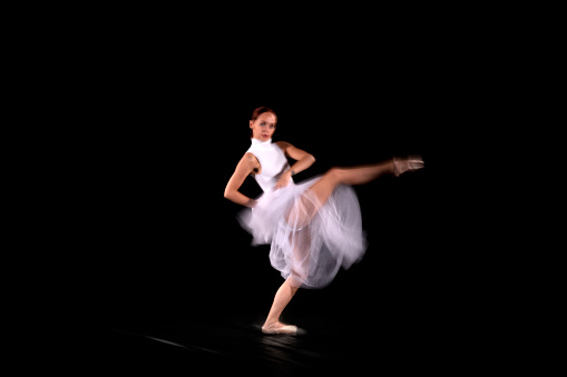Graceful dancing ballerina. 3D rendering