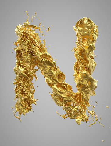 Gold liquid splash letter