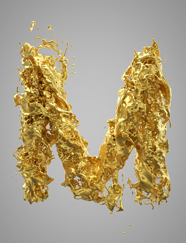 Gold liquid splash letter