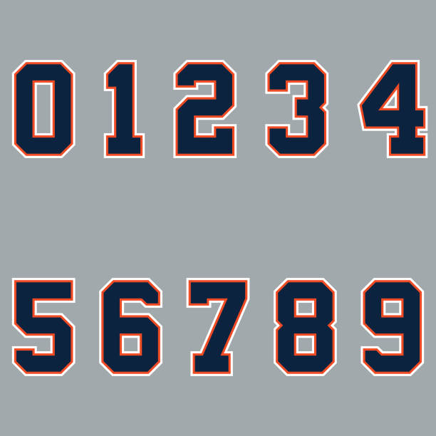 Baseball Jersey Number Patterns 3 layer baseball jersey number patterns. baseball uniform stock illustrations