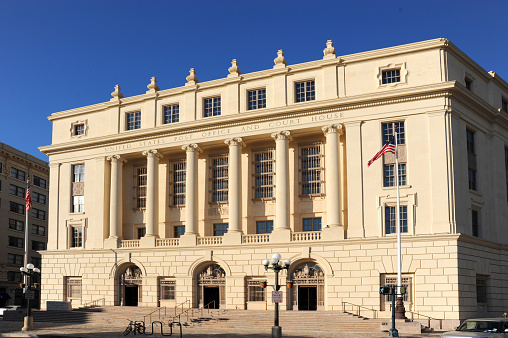 A historical old post office in San Antonio, Texas near the River Walk and famous tourist attraction.